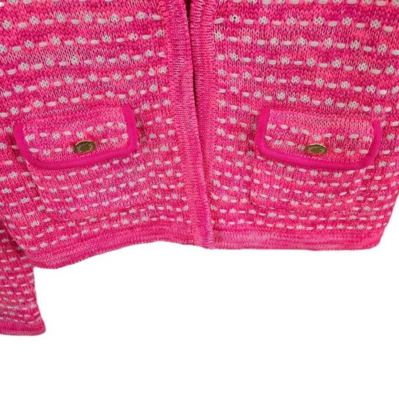Lilly Pulitzer Kienna Cardigan Sweater Pink Tango Metallic Marl S - Picture 6 of 14